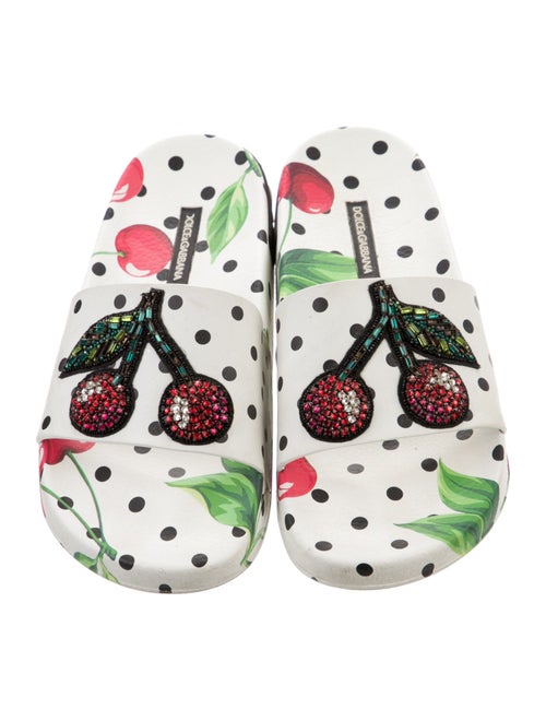 Dolce & Gabbana Rubber Polka Dot Print Slides