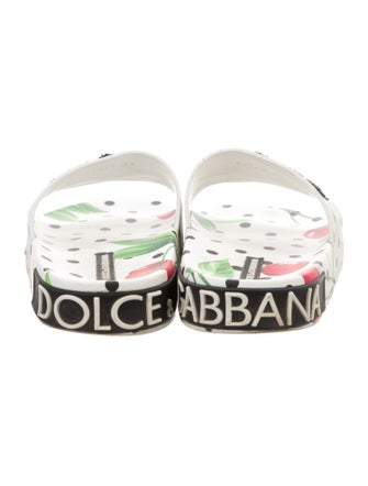 Dolce & Gabbana Rubber Polka Dot Print Slides