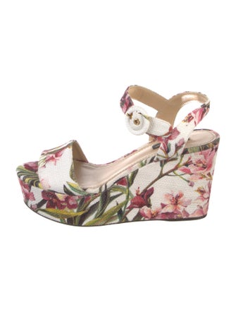 Dolce & Gabbana Canvas Floral Print Sandals