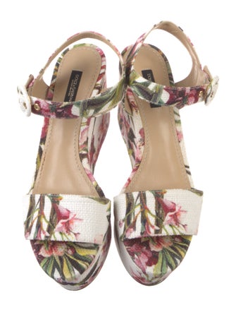 Dolce & Gabbana Canvas Floral Print Sandals