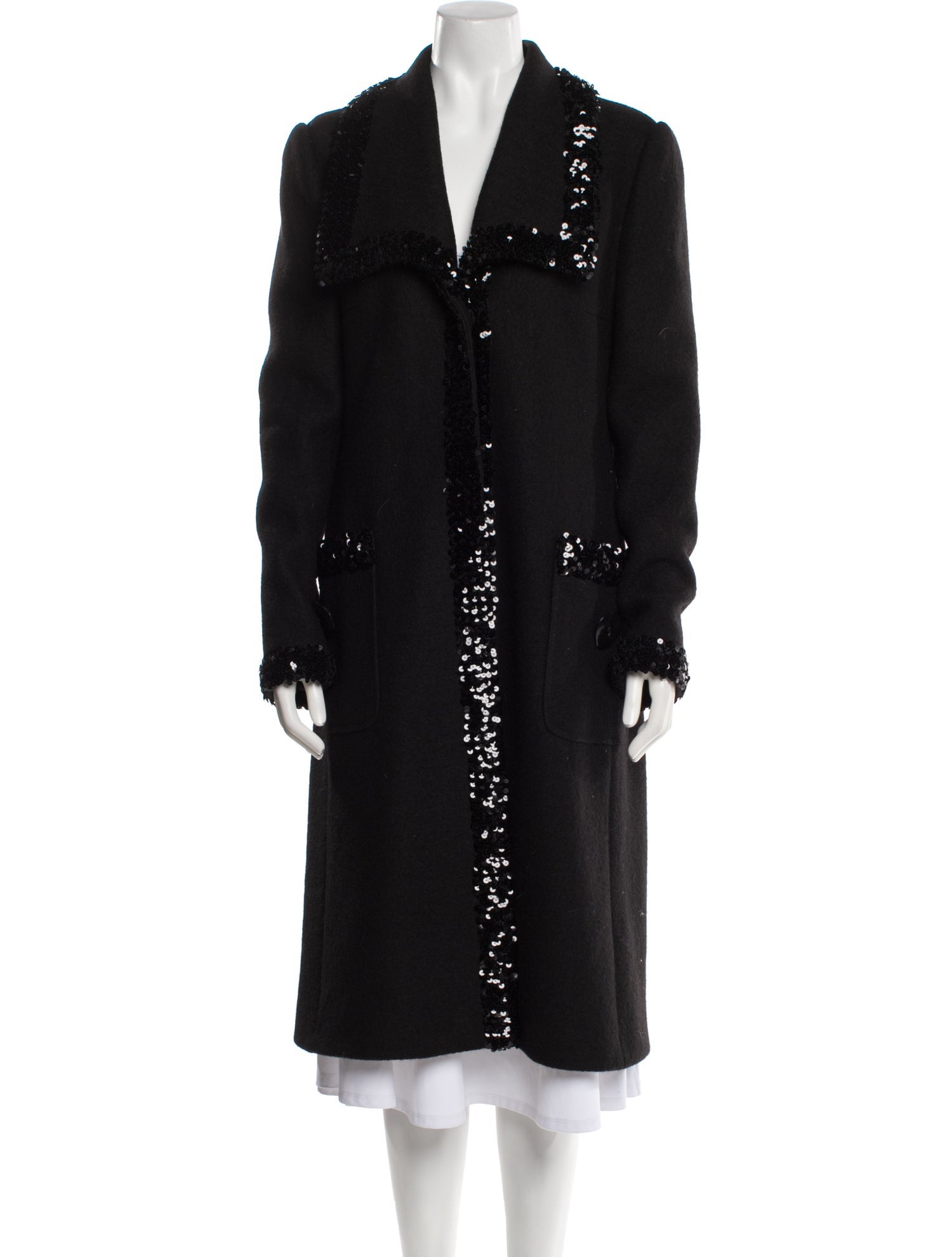 Dolce & Gabbana Wool Faux Fur Coat