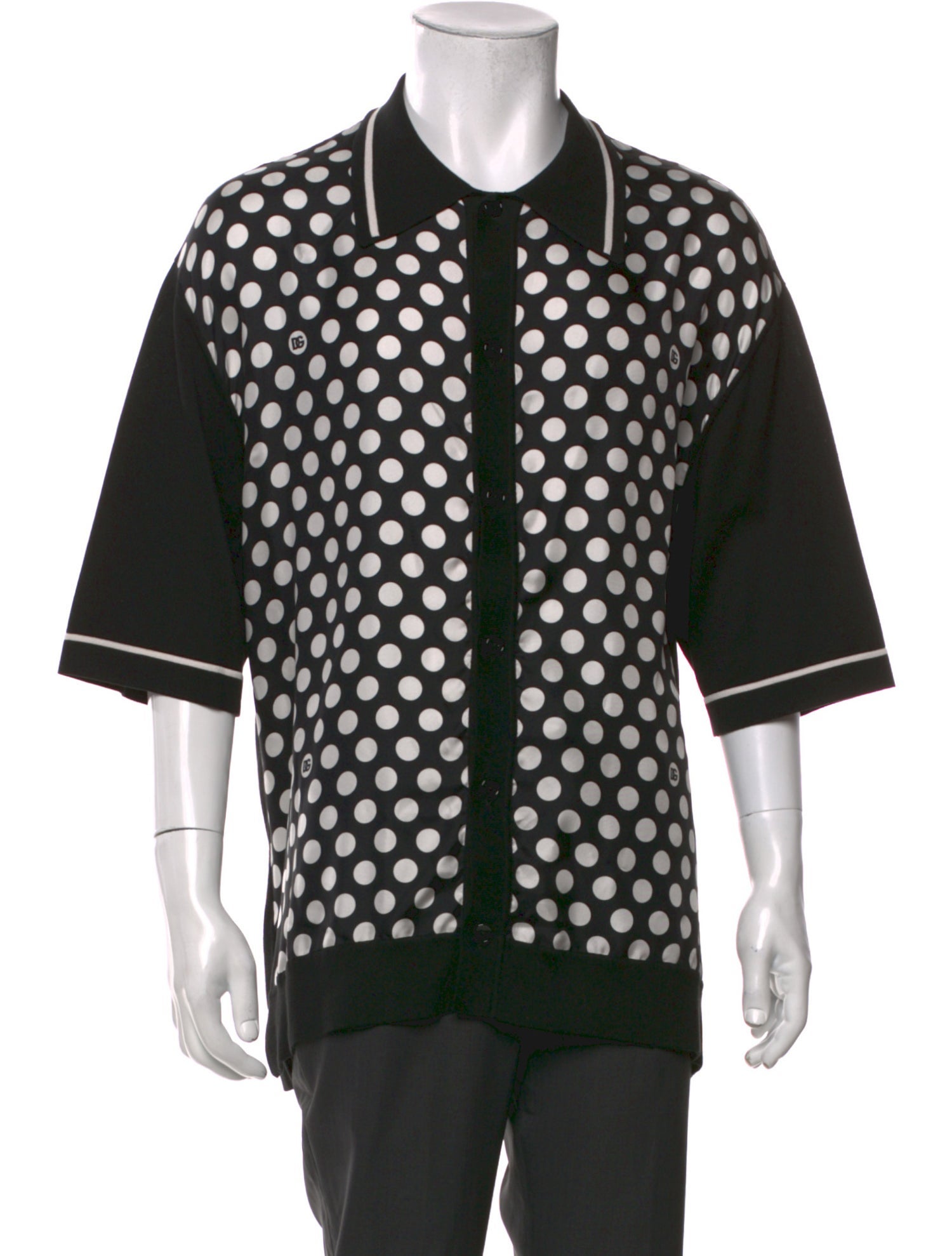 Dolce & Gabbana Silk Polka Dot Print Shirt