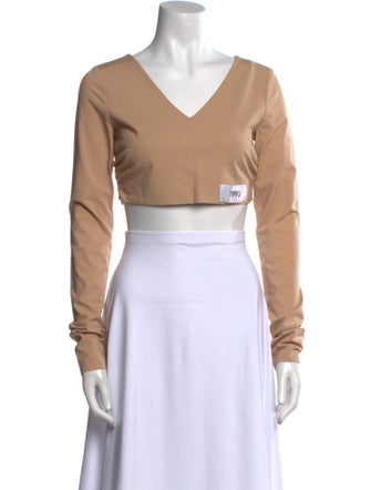 Dolce & Gabbana Virgin Wool V-Neck Crop Top