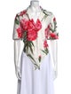 Dolce & Gabbana Floral Print V-Neck Blouse
