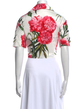 Dolce & Gabbana Floral Print V-Neck Blouse