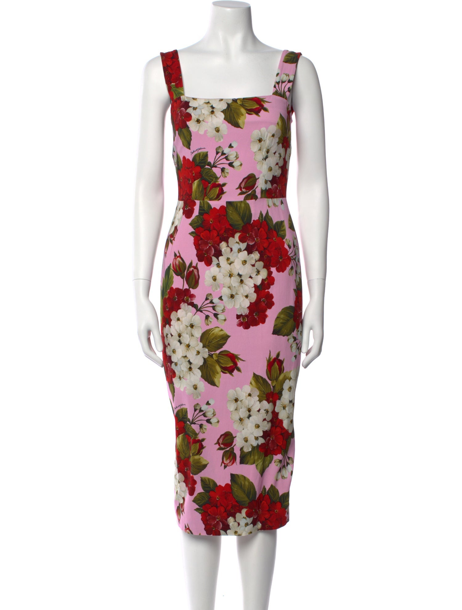 Dolce & Gabbana Floral Print Midi Length Dress
