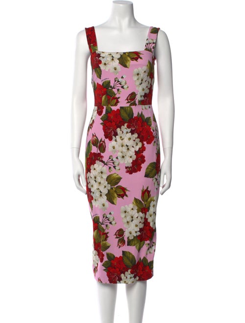 Dolce & Gabbana Floral Print Midi Length Dress