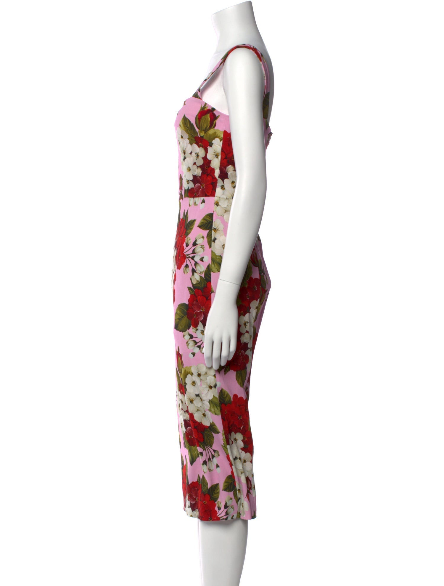 Dolce & Gabbana Floral Print Midi Length Dress