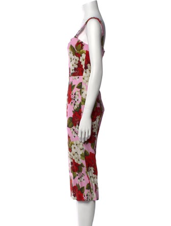 Dolce & Gabbana Floral Print Midi Length Dress