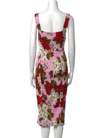 Dolce & Gabbana Floral Print Midi Length Dress