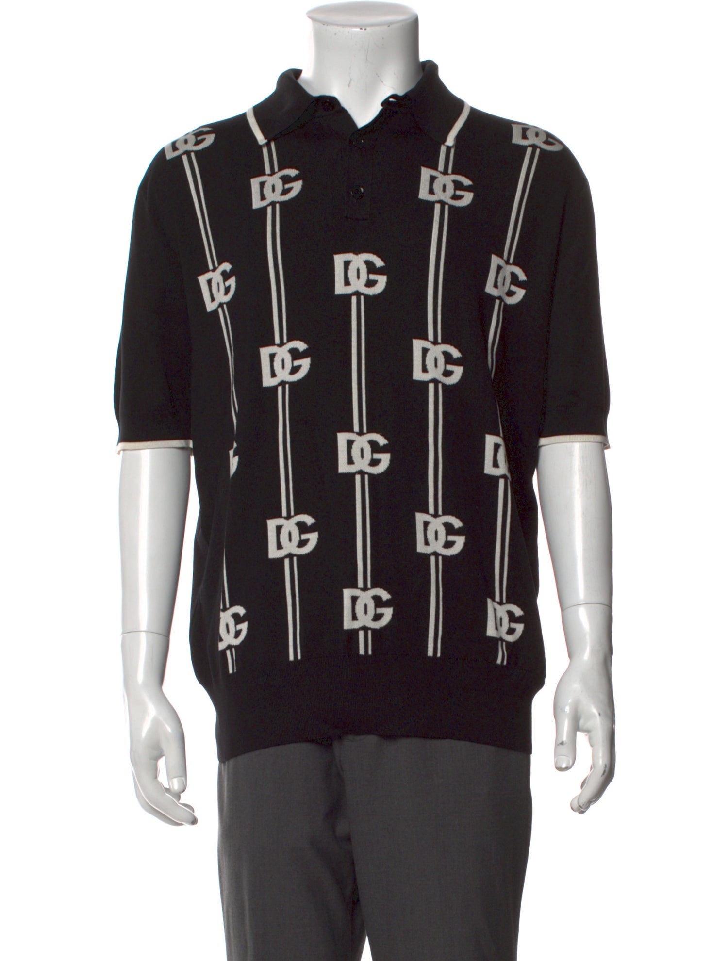 Dolce & Gabbana Silk Printed Polo Shirt