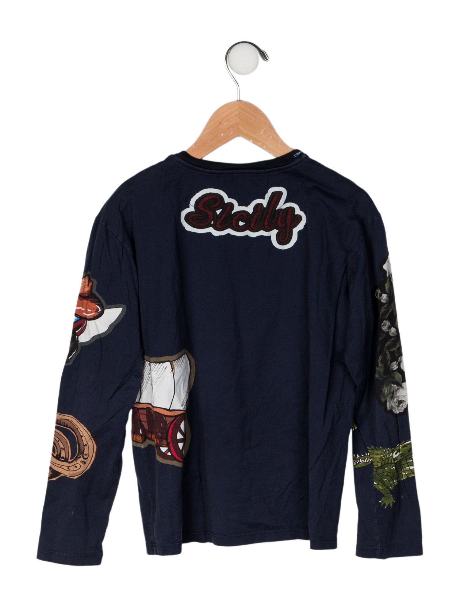 Dolce & Gabbana Long Sleeve Graphic Print T Shirt