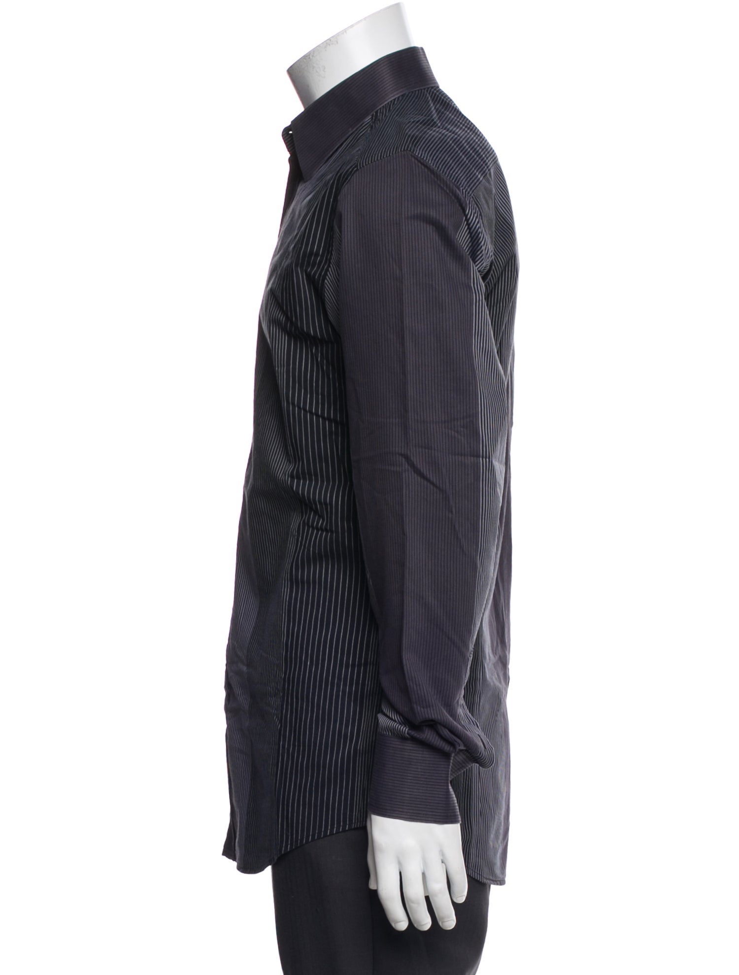 Dolce & Gabbana Striped Long Sleeve Tuxedo Shirt