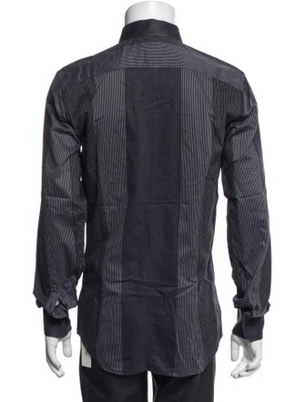 Dolce & Gabbana Striped Long Sleeve Tuxedo Shirt