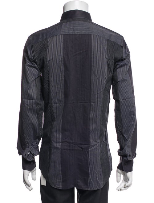 Dolce & Gabbana Striped Long Sleeve Tuxedo Shirt