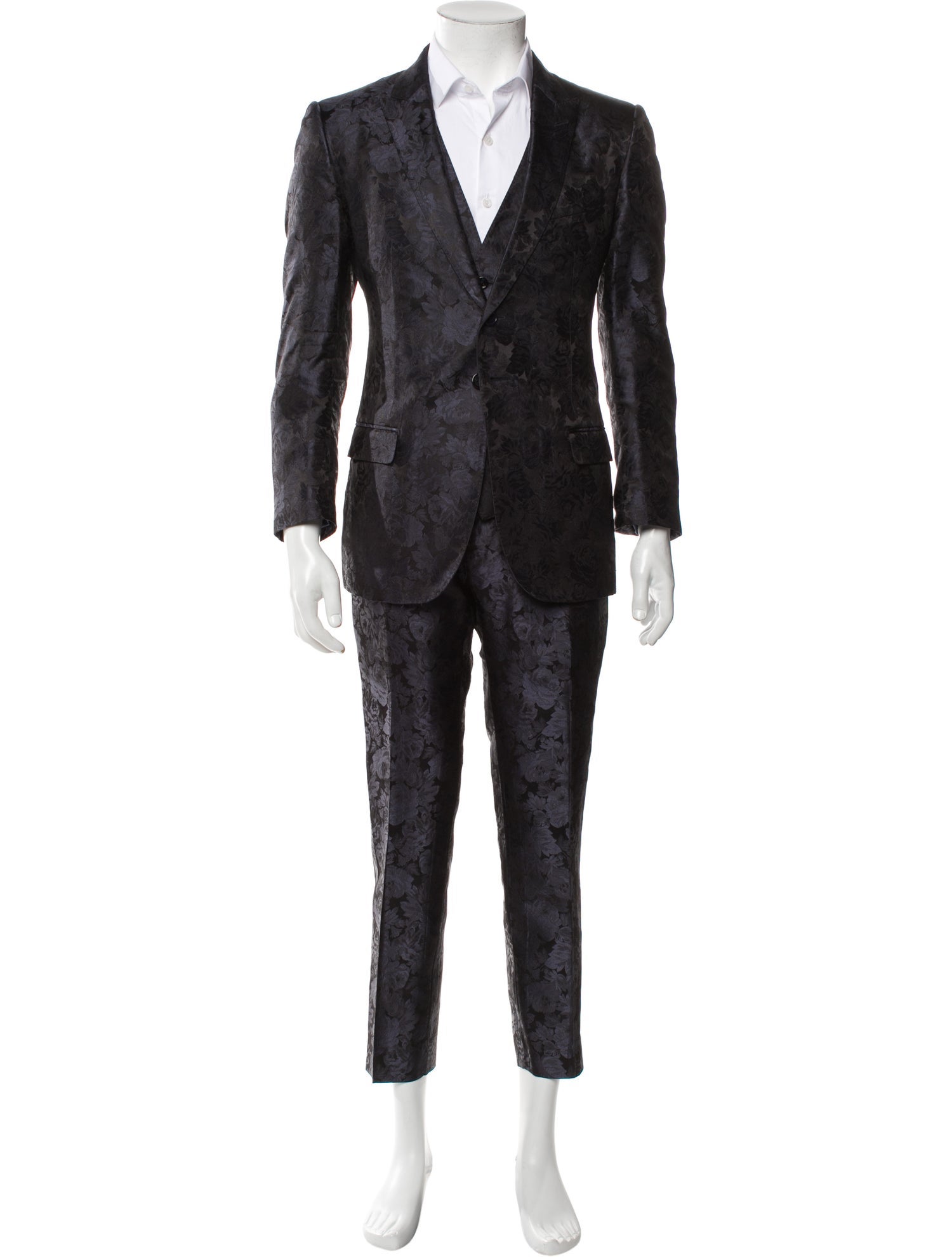 Dolce & Gabbana Silk Floral Print Two-Piece Suit