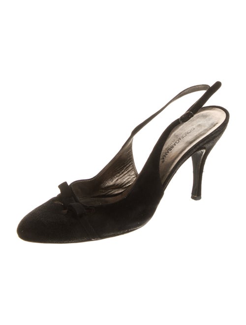 Dolce & Gabbana Suede Bow Accents Slingback Pumps