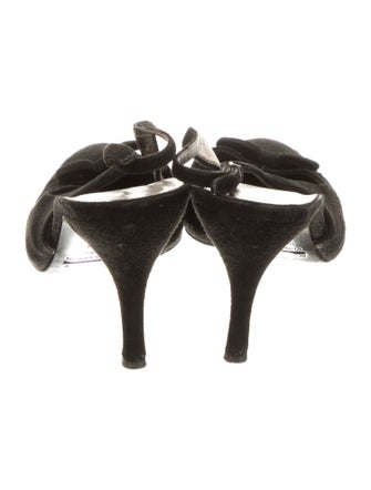 Dolce & Gabbana Suede Bow Accents Slingback Pumps