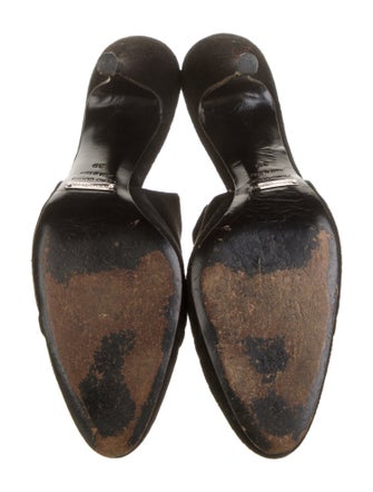 Dolce & Gabbana Suede Bow Accents Slingback Pumps