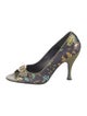 Dolce & Gabbana Leather Floral Print Pumps