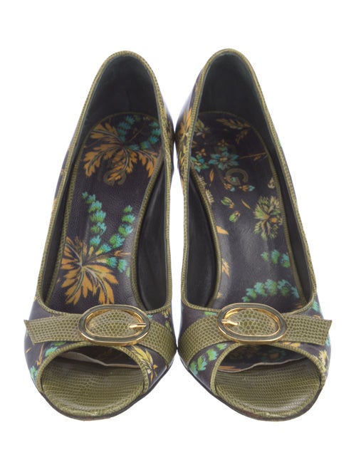 Dolce & Gabbana Leather Floral Print Pumps