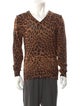 Dolce & Gabbana Animal Print V-Neck Pullover