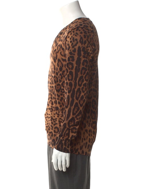 Dolce & Gabbana Animal Print V-Neck Pullover