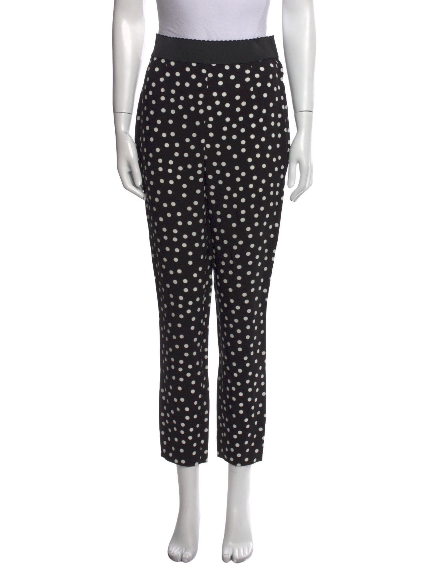 Dolce & Gabbana Polka Dot Print Straight Leg Pants