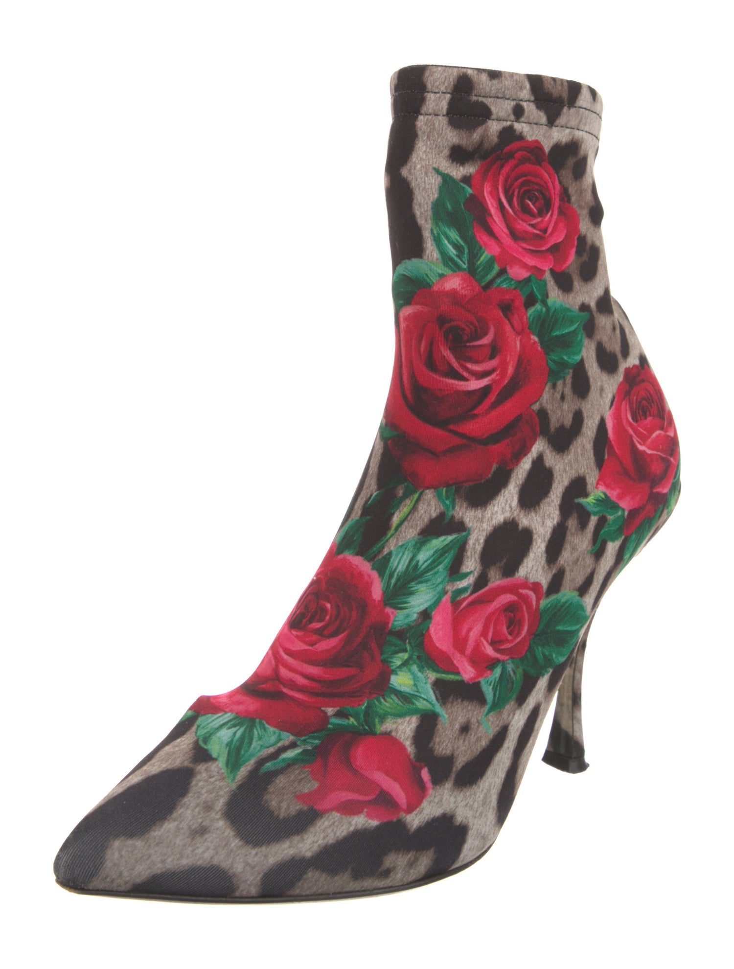 Dolce & Gabbana Neoprene Floral Print Sock Boots