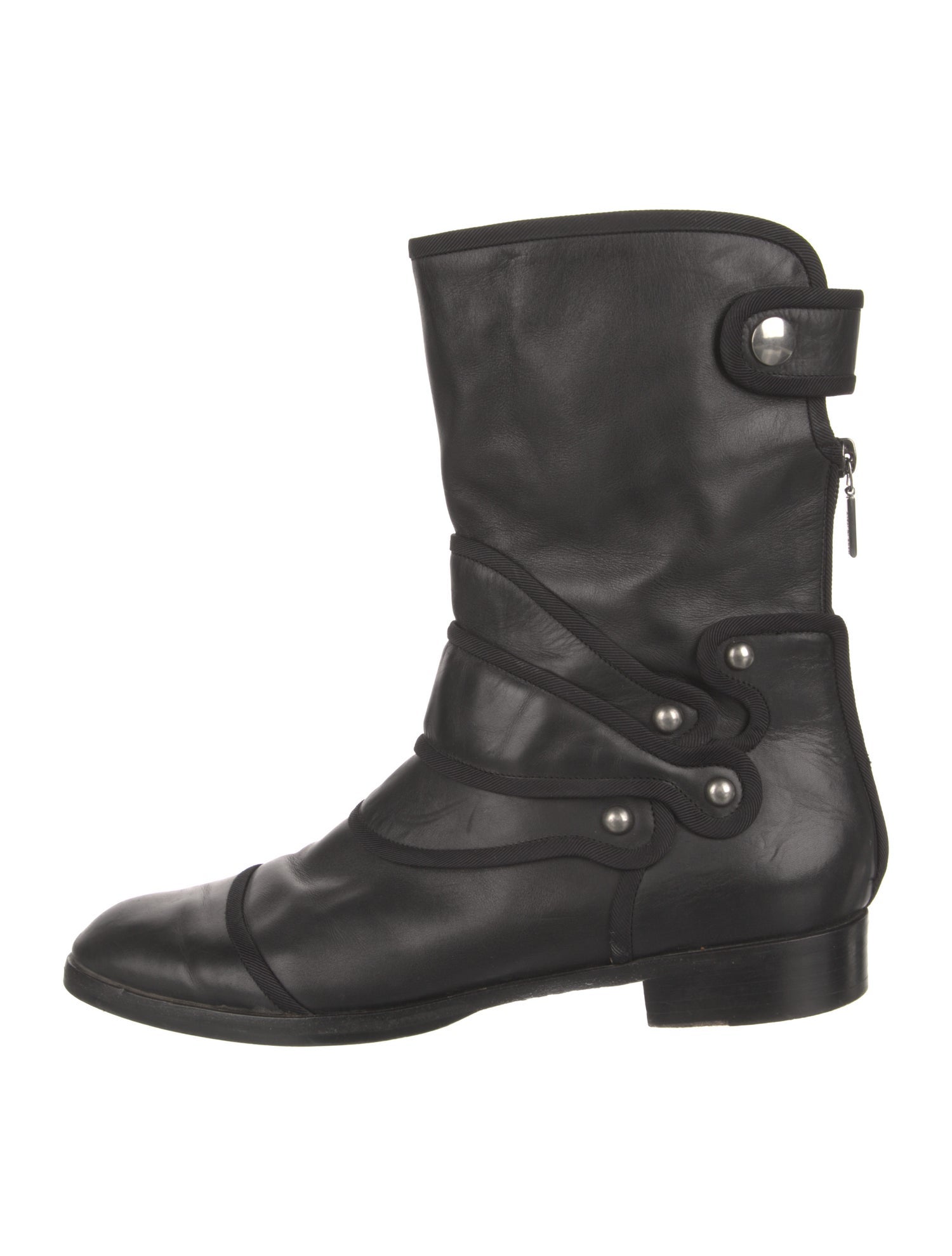 Dolce & Gabbana Leather Moto Boots