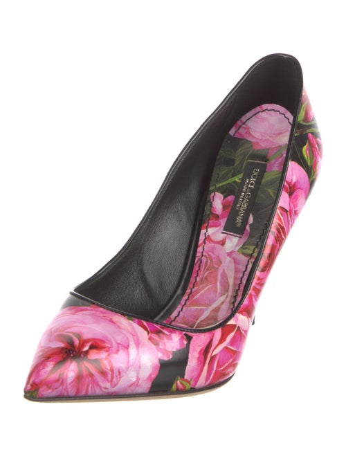 Dolce & Gabbana Leather Floral Print Pumps