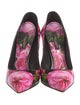 Dolce & Gabbana Leather Floral Print Pumps