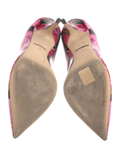 Dolce & Gabbana Leather Floral Print Pumps