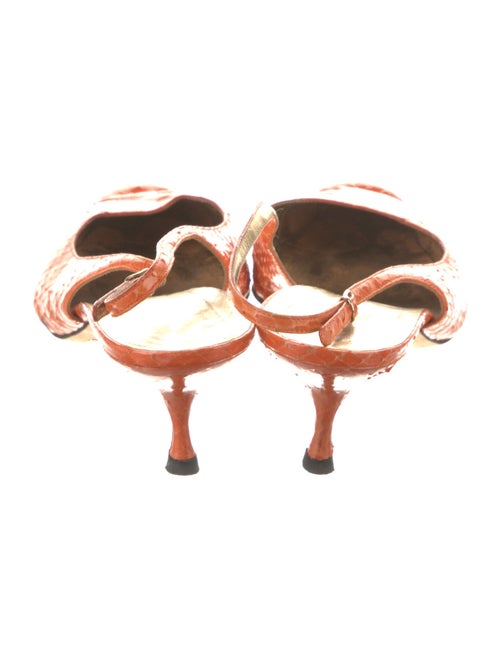 Dolce & Gabbana Snakeskin Animal Print Slingback Pumps