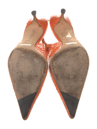 Dolce & Gabbana Snakeskin Animal Print Slingback Pumps