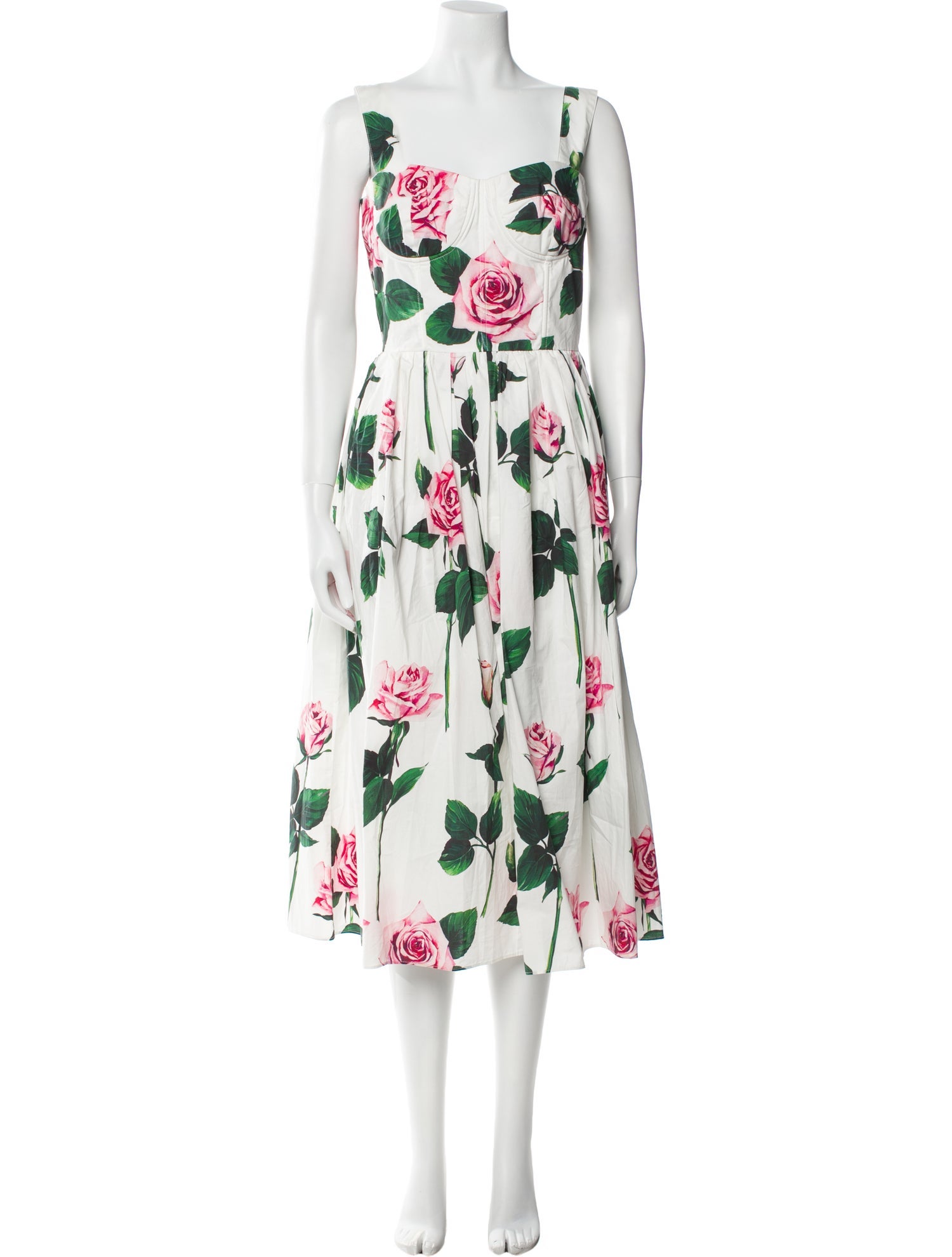 Dolce & Gabbana Floral Print Midi Length Dress