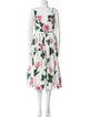 Dolce & Gabbana Floral Print Midi Length Dress