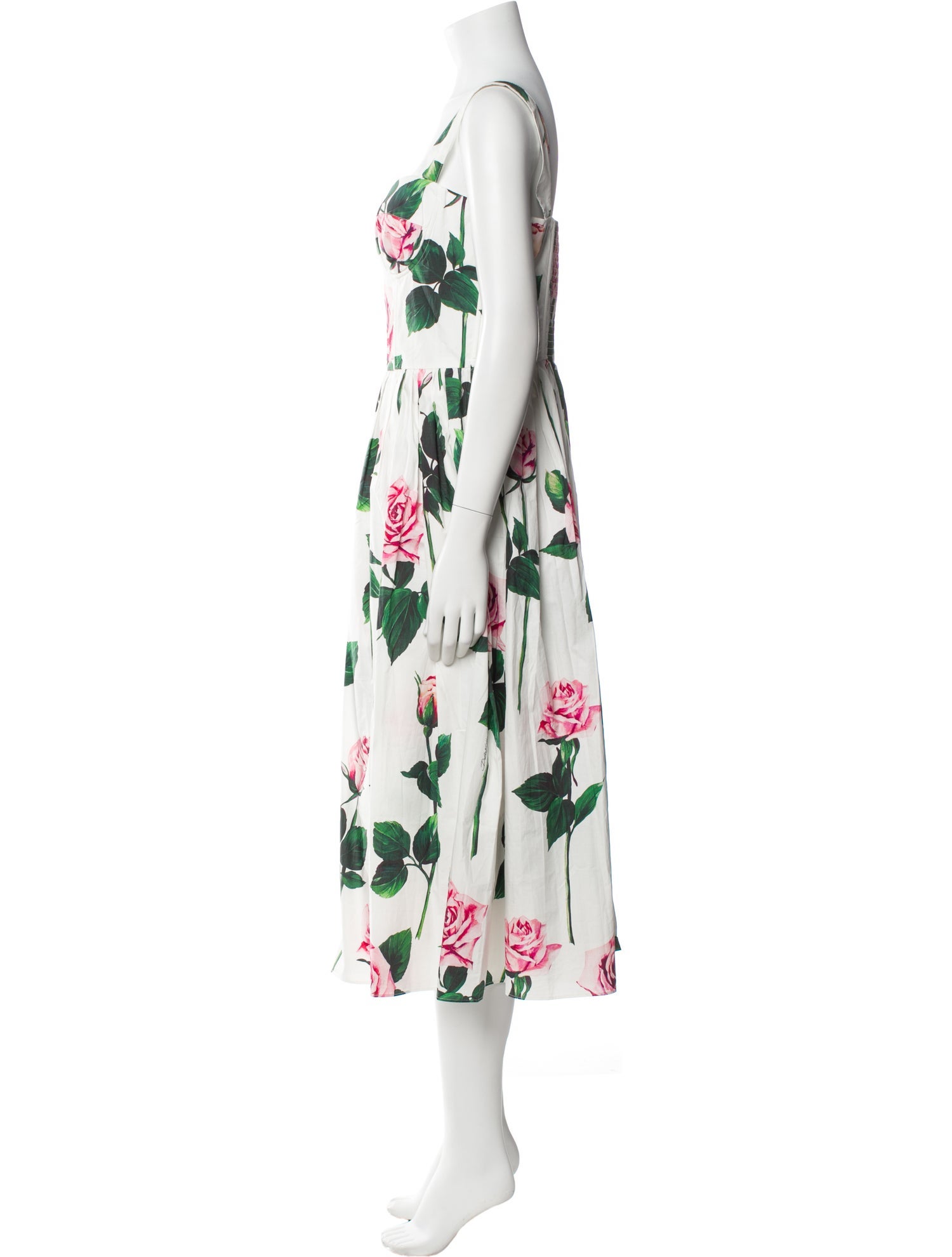 Dolce & Gabbana Floral Print Midi Length Dress