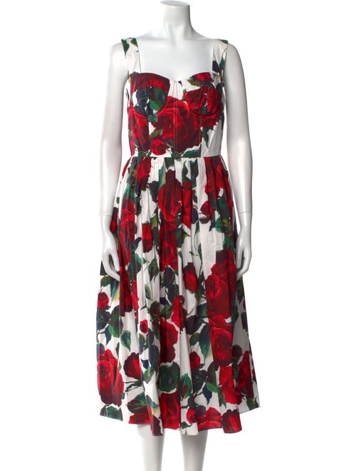 Dolce & Gabbana Floral Print Midi Length Dress