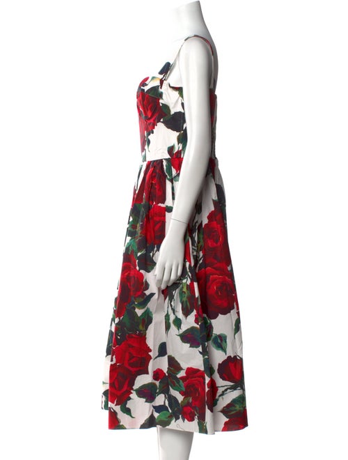 Dolce & Gabbana Floral Print Midi Length Dress