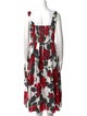 Dolce & Gabbana Floral Print Midi Length Dress