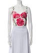 Dolce & Gabbana Floral Print Square Neckline Crop Top