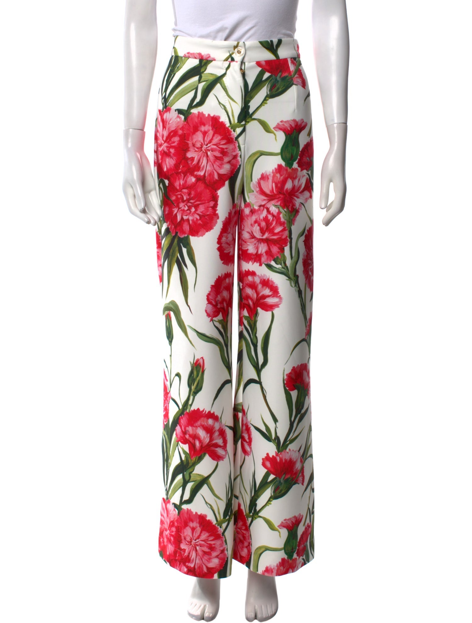 Dolce & Gabbana Floral Print Wide Leg Pants w/ Tags