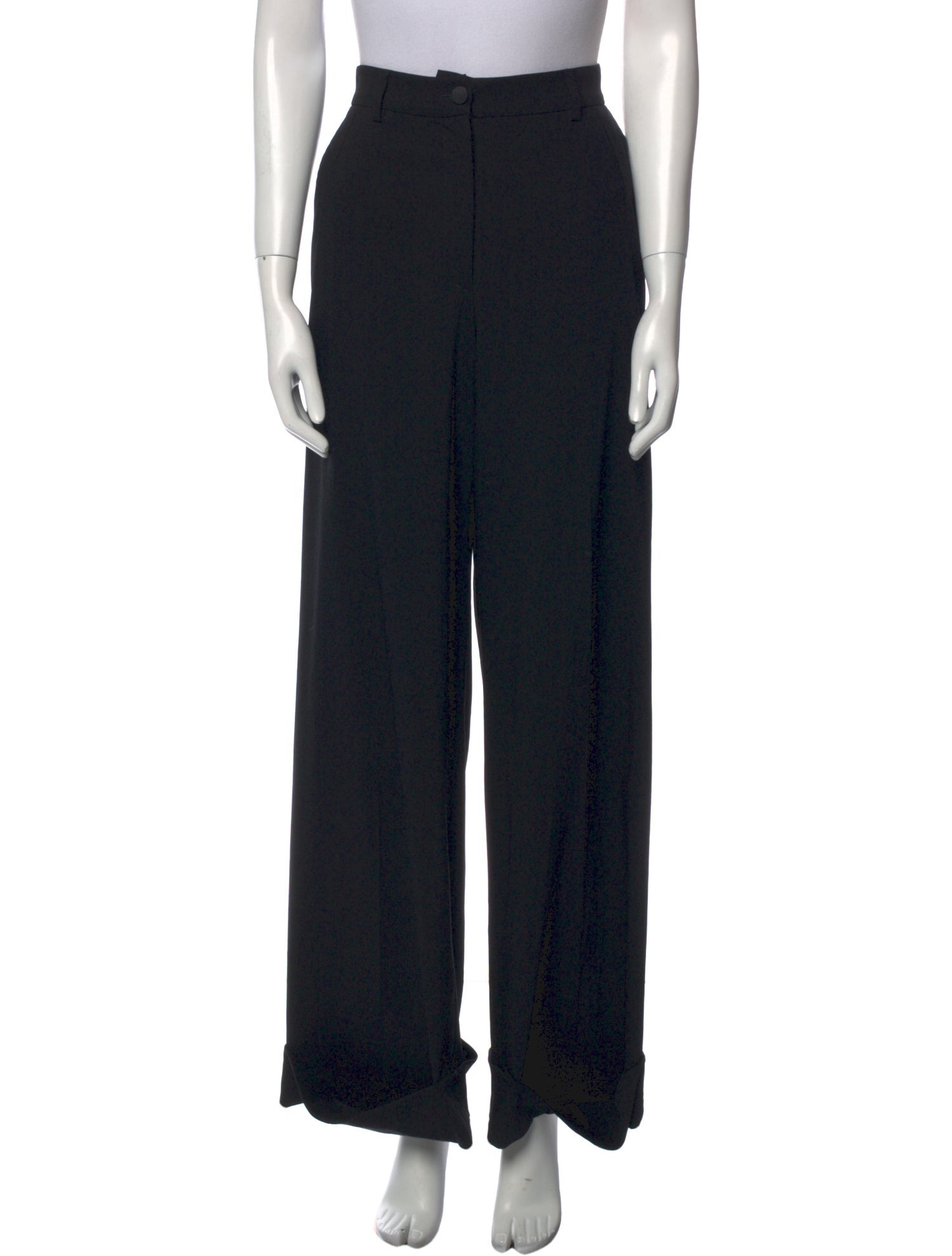 Dolce & Gabbana Virgin Wool Wide Leg Pants