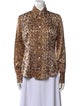 D&G Silk Animal Print Button-Up Top