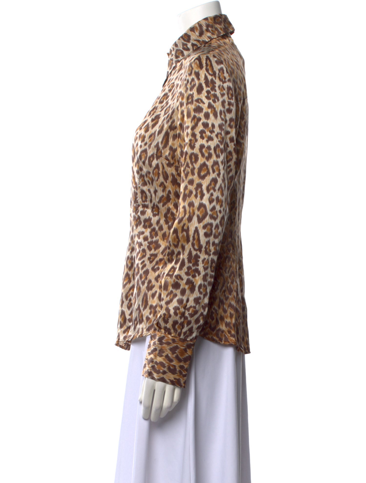 D&G Silk Animal Print Button-Up Top