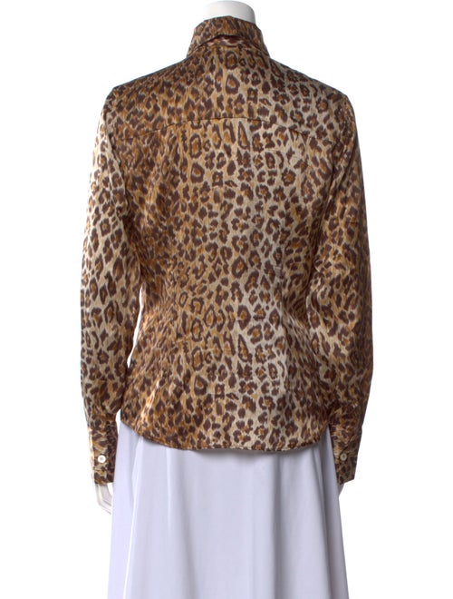 D&G Silk Animal Print Button-Up Top