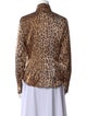 D&G Silk Animal Print Button-Up Top