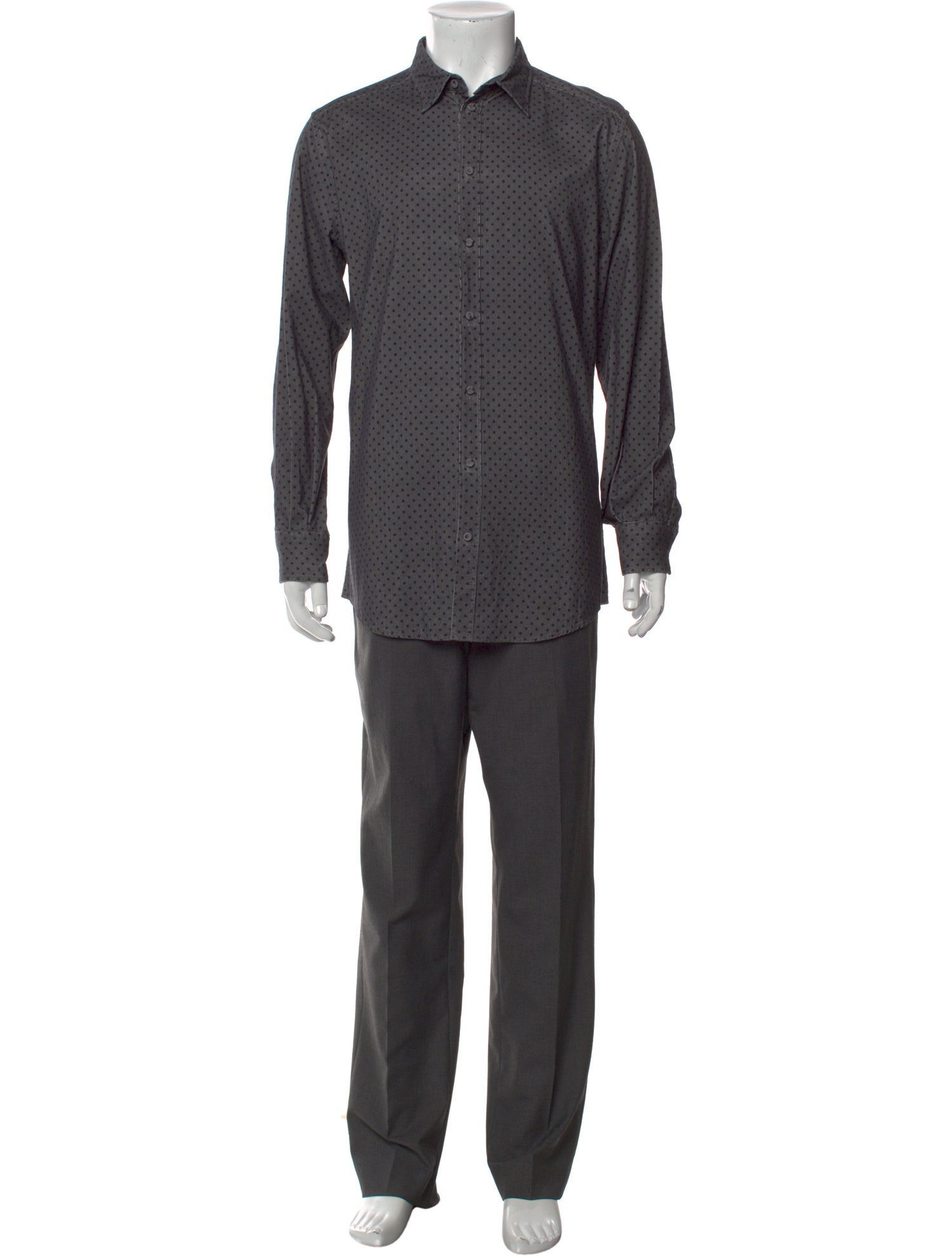 Dolce & Gabbana Polka Dot Print Long Sleeve Dress Shirt