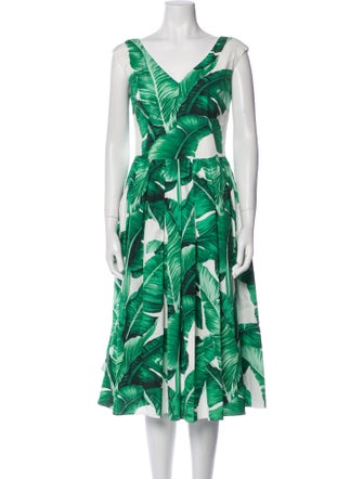 Dolce & Gabbana Floral Print Midi Length Dress